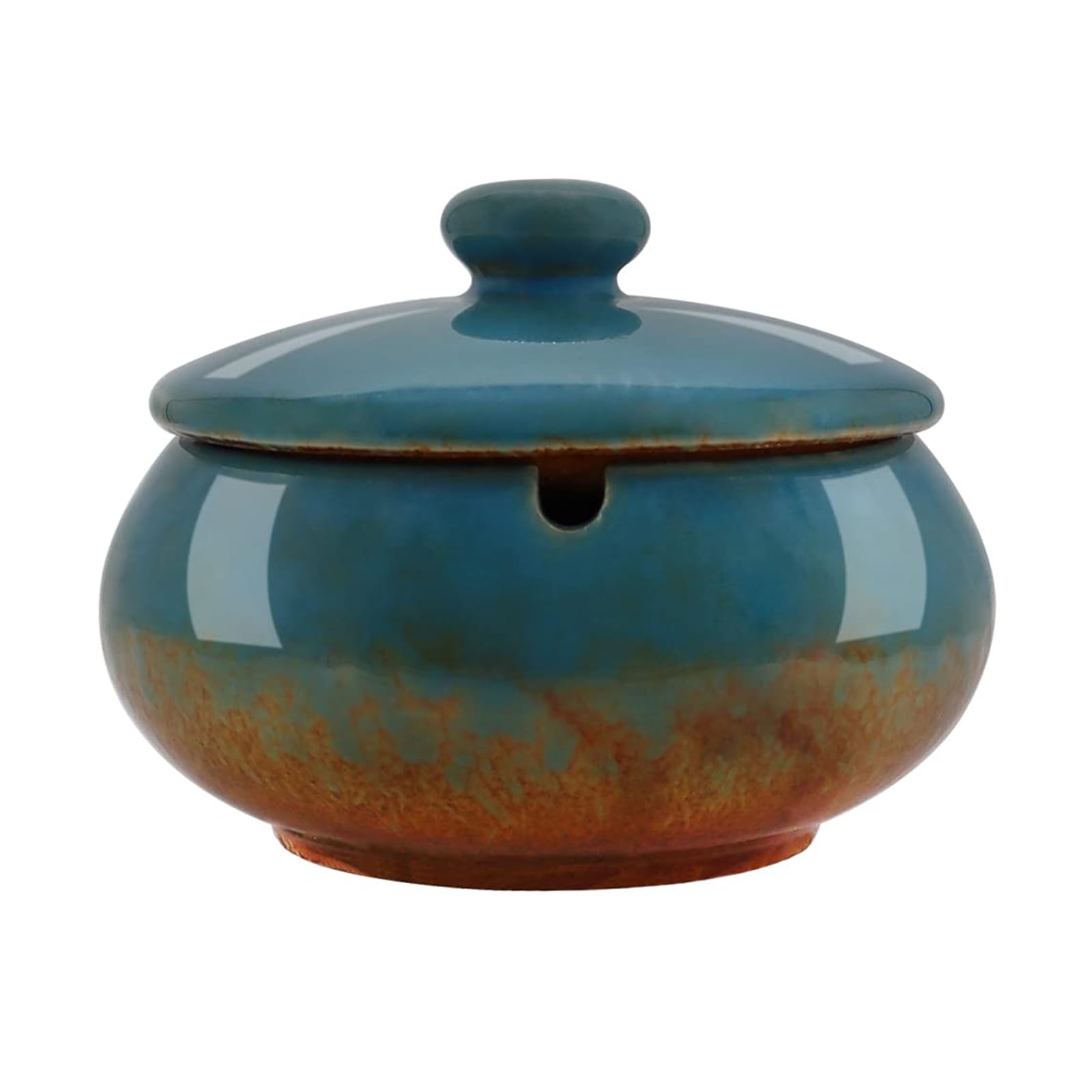 Posacenere Esterno in Ceramica Antivento Antiodore Facile da Pulire Blu