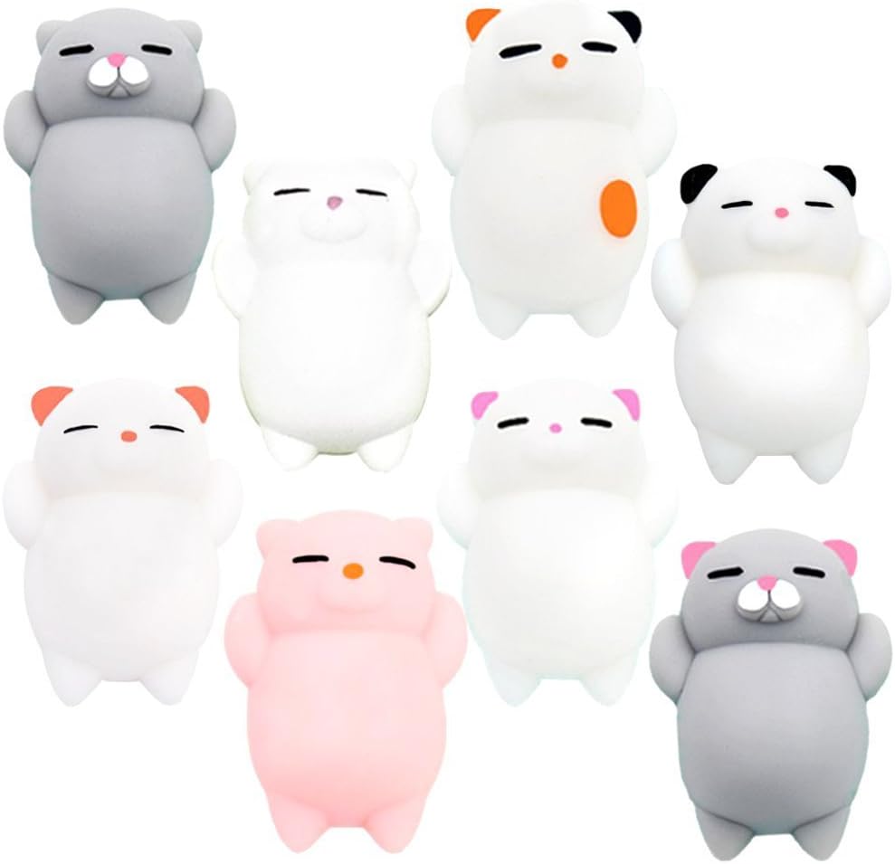 8 PCS Squishies Fidget Toys Mochi Squishy Toys Stress Reduce Squishy Animals, Easter Basket Stuffers, Easter Egg Fillers, Stocking Stuffers