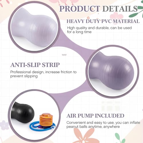 Image of Jexine Peanut Ball Set for Kids Yoga Balance Exercise Ball for Pregnancy & Home Gym, Includes 1 Pump & Different Size Options