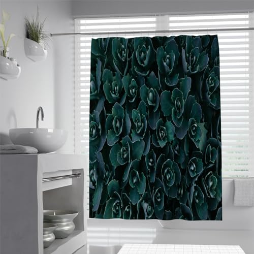 LANDERSION Esthétique Tropical Jungle Bushes Rideau De Douche Jungle Primitiveval Bath Rideau Vert Accessoires De Salle De Bain Adolescent pour Salle De Bain...