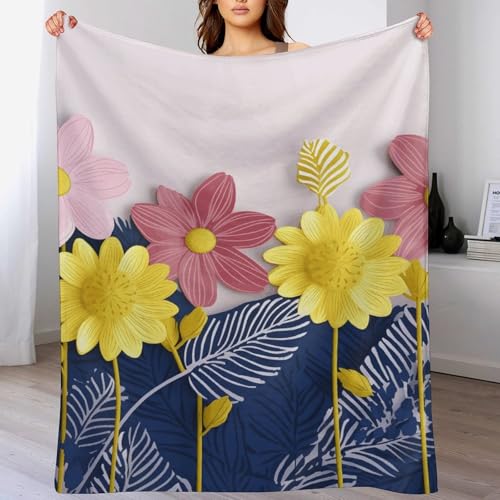 Couverture en flanelle douce de qualité supérieure à fleurs - 5