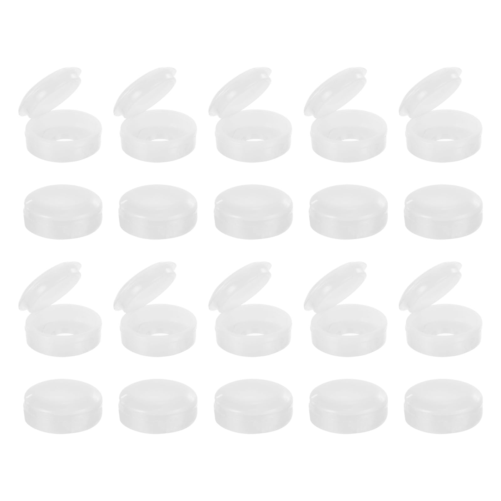 uxcell 150Pcs Screw Caps, 6mm/0.24" ID Screw Snap Covers Washer Flip, PVC Hinged Screw Cover Caps for Covering Screw Heads(White)
