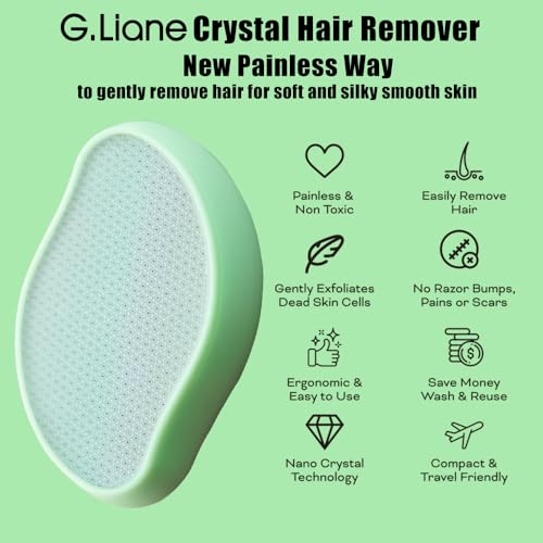 Image of Crystal Hair Eraser Glass Hair Removal Hair Remover(Grass Green) | Epilator Premium Painless Nano Exfoliation for Women,Natural Gentle and Efficient Shaver Trimmer on Leg Arm