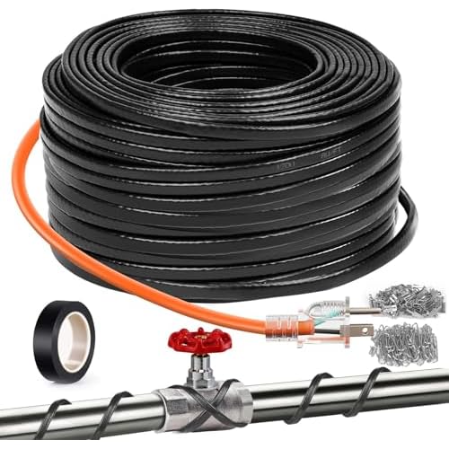 80FT(3FT-200FT) Pipe Heating Cable for Pipe Freeze Protection, Heat Cable for Water Pipes(Metal and Plastic), Pipe Heat Tape Keeps Water Flowing a