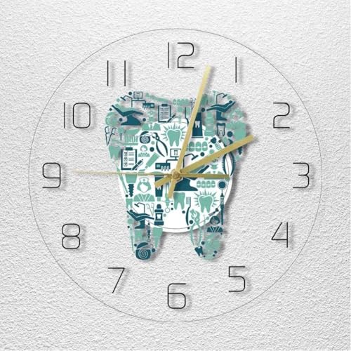 Horloge murale moderne chic en forme de dent décoration haut de gamme - 7