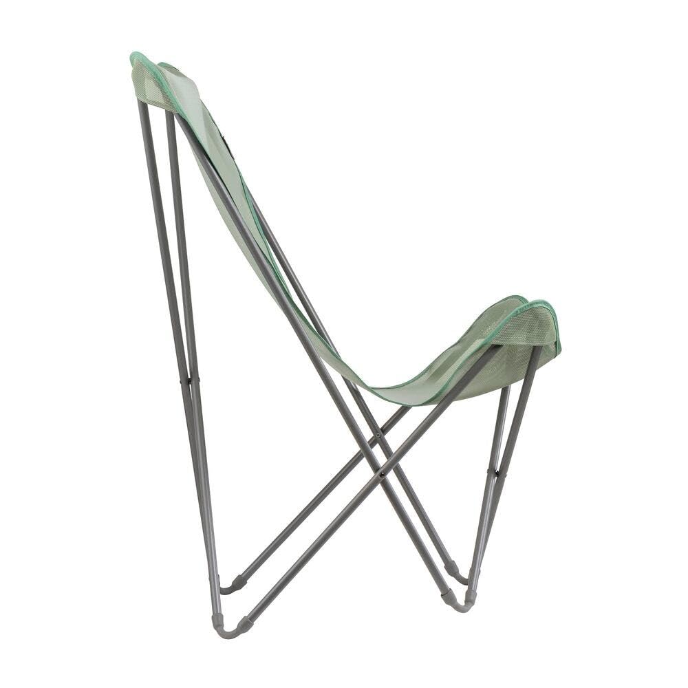 Lafuma MOBILIER Silla plegable de mariposa POP UP, tela Batyline® duradera y extraíble, silla de exterior para terraza, salón, jardín, 1 posición, máxima comodidad, fabricada en Francia, verde