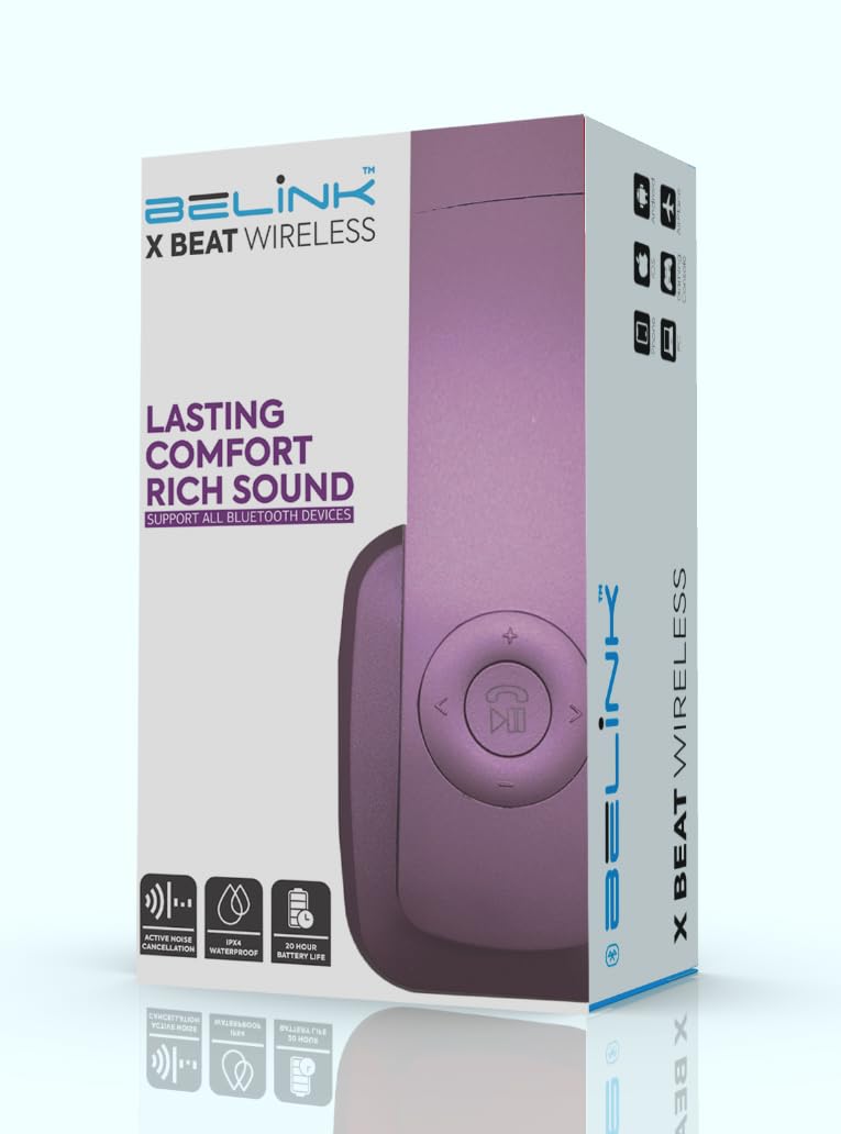 BeLink X Beat Wireless Foldable Headphones Purple