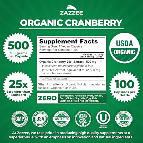 Zazzee USDA Organic Cranberry Extract