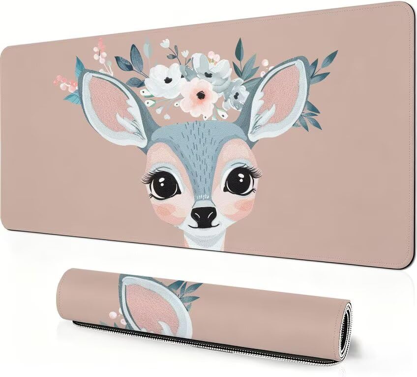 Podkładka pod mysz dla zwierząt XXL 1200 x 600 x 3mm, podkładka pod mysz w kwiaty szeroka podkładka pod mysz do gier, przyszyte krawędzie, antypoślizgowa gumowa podkładka pod mysz, do biura i gier