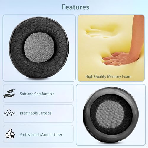 Studio PRO-50 Earpads compatibles con auriculares Oneodio Studio PRO-50 PRO-30 PRO-10 (tela textil y cojines de espuma viscoelástica) miniatura 3
