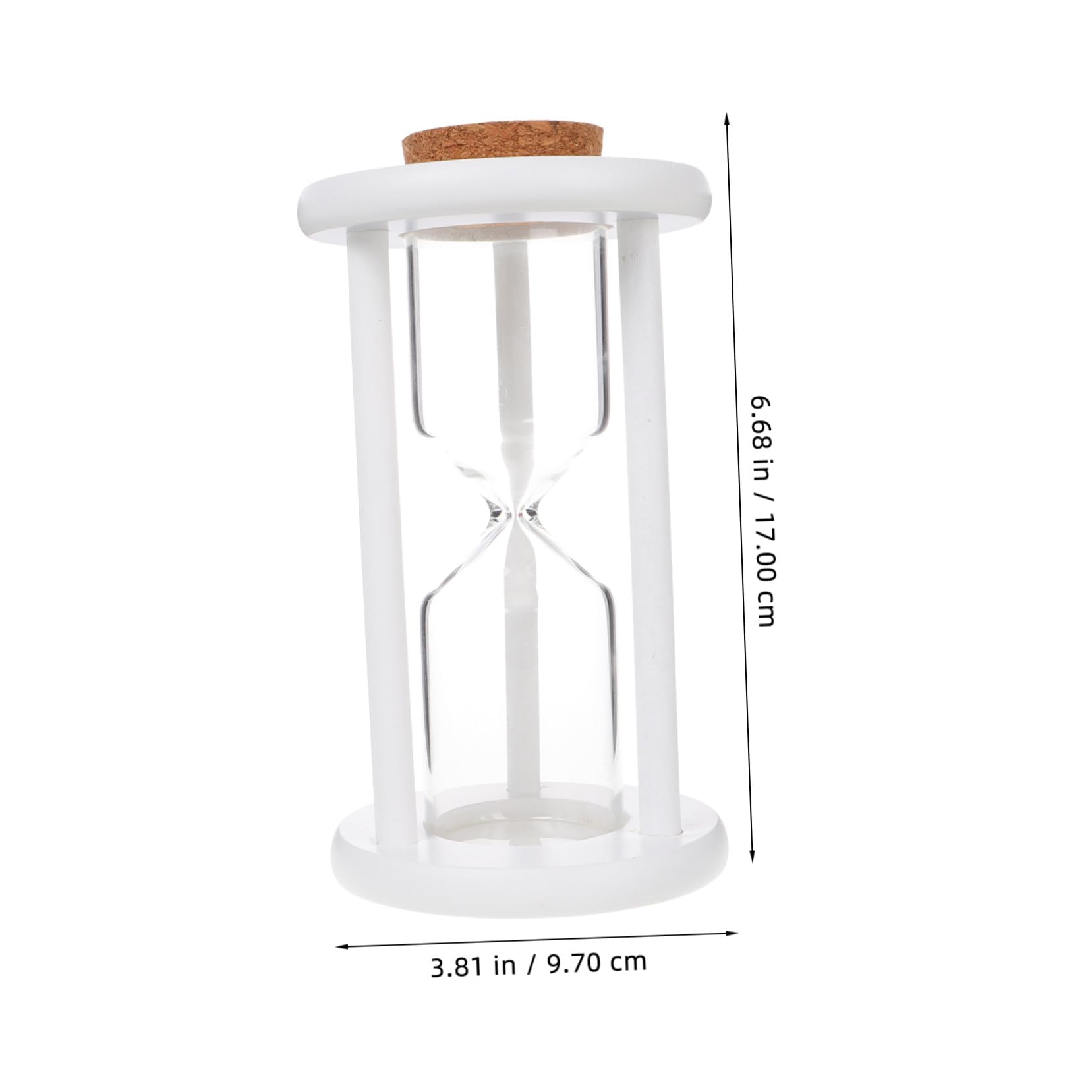 VALICLUD Leere Holz Sanduhr mit Glas Wiederbefüllbarer Küchentimer für Haus Büro Kreativer Selbstgemacht Timer mit Holzstopfen 9,8 X 17cm