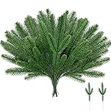 Matériel : nos branches de pin artificielles sont fabriquées en plastique de qualité de couleur verte, elles ressemblent à de vraies plantes, résistantes et réutilisables, les tiges contiennent un fil qui peut être plié dans n'importe quelle forme