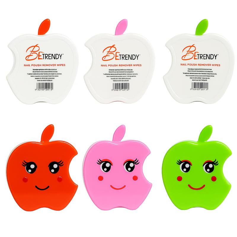Be Trendy Nail Paint Remover Wipes | Easy & Hassle Free Nail Polish Removal | APPLE shape SET OF 3-image-25
