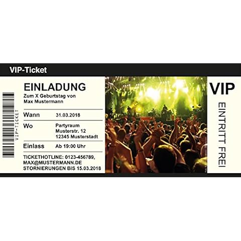 150 Invitation Cards Birthday Design Concert Ticket to Print Yourself Professional Templates Original Funny Individual Cover