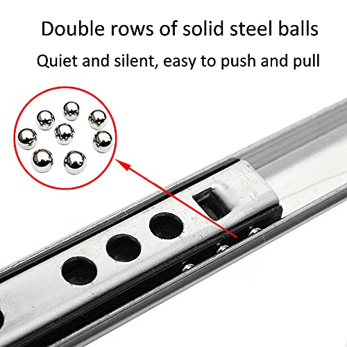 ETOPARS 5 Pairs 11" Heavy Duty 17mm Drawer Runners Slide Slides Ball Bearing Grooved Steel Extension Sizes Kitchen Cabinet Desk Capacity Side Mount - Image 3