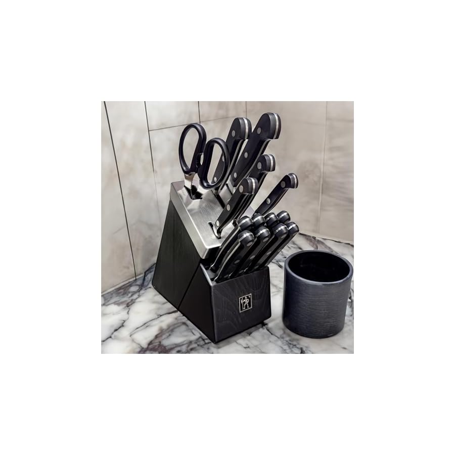 Henckels-Classic-15-pc-Self-Sharpening-Knife-Block-Set-8-Steak-Knives-Paring-Knife-Serrated-Utility-Knife-Prep-Knife-Santoku-Knife-Chefs-Knife-Kitchen-Shears-Black-Block Henckels Classic 15-pc Self-Sharpening Knife Block Set | 8 Steak Knives, Paring Knife, Serrated Utility Knife, Prep Knife, Santoku Knife, Chef’s Knife, & Kitchen Shears, Black Block