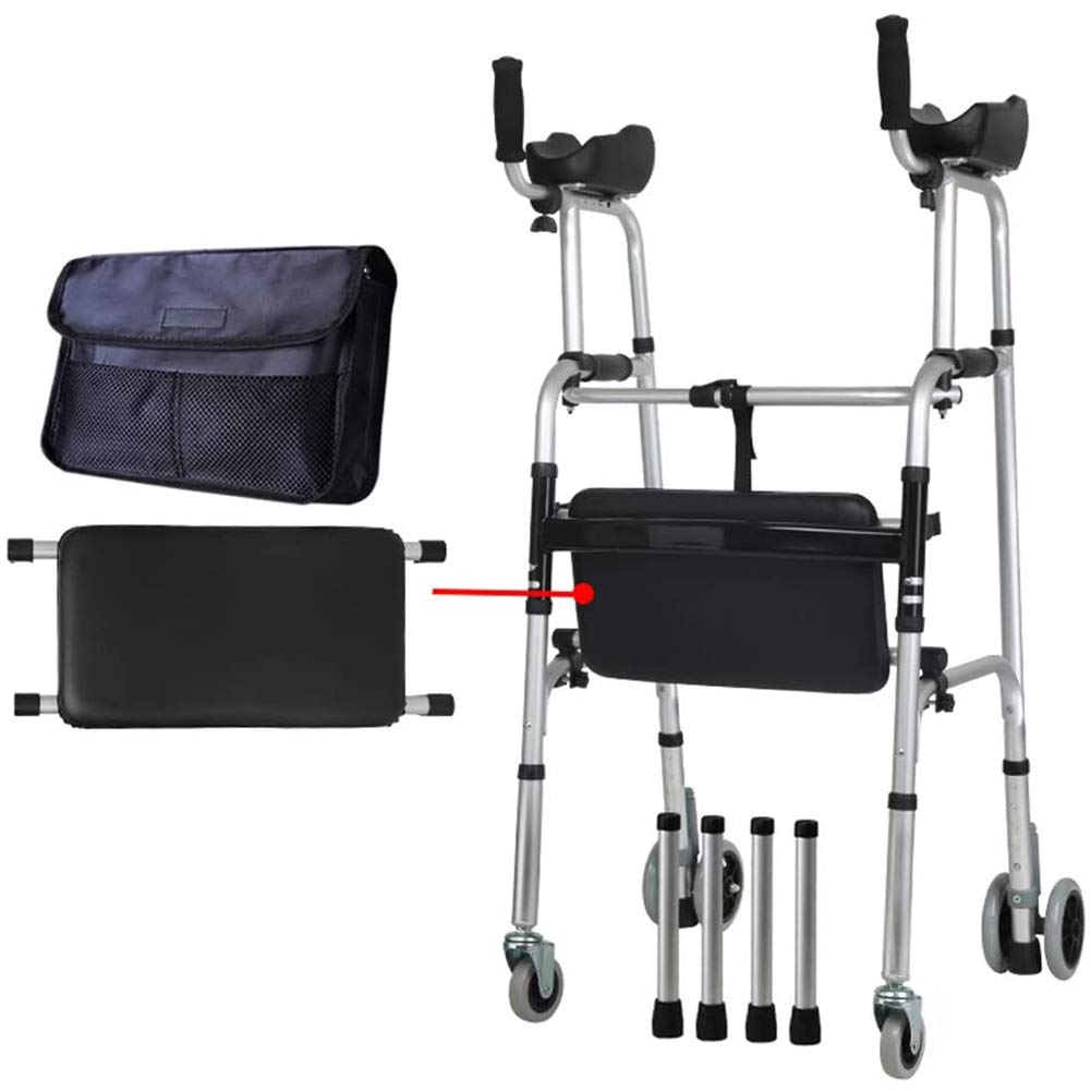 Buy LjiuUg Standard Walking Frames 4 Wheel Rolling Walker with Wheels