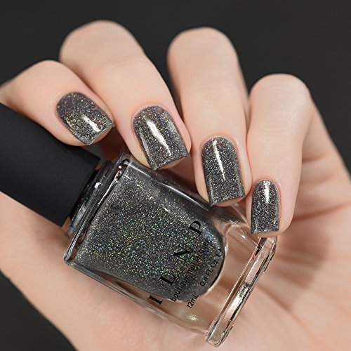 Image of ILNP La Catedral - Neutral Charcoal Grey Holographic Sheer Jelly Nail Polish