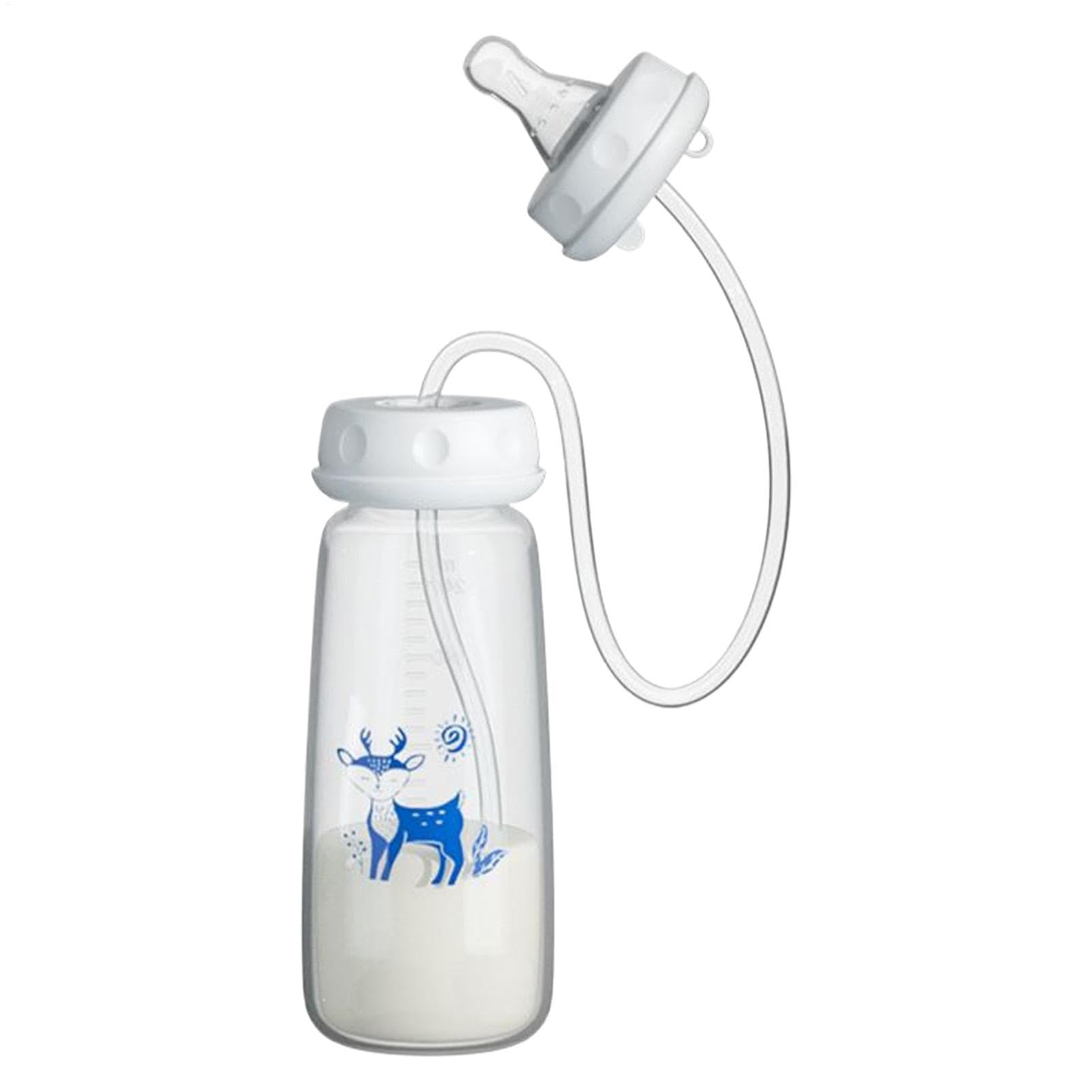 Anti-Colic Babys Bottles, 240ml Hands Free Anti-Colic Babys Bottle, Silicone Hands Free Wide Neck, Adjustable Fast Flow Milk Bottle, for Parents Indoor Outdoor Home Bedroom Nursery Hotel Travel