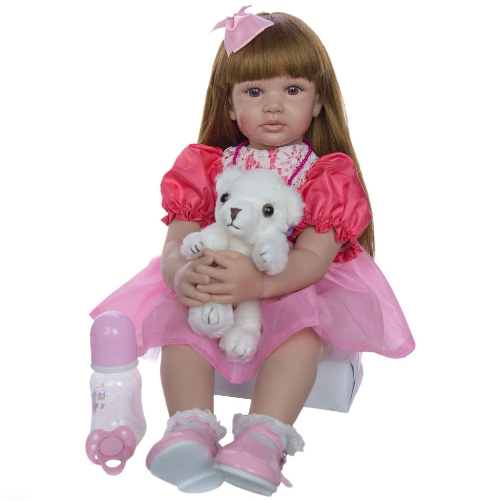qip.ru little girl Amazon.co.jp:  60センチシリコーンビニールリボーンベビードールおもちゃファッションプリンセスのような本当の幼児の赤ちゃん女の子人形子供ギフト子供早期教育 : おもちゃ