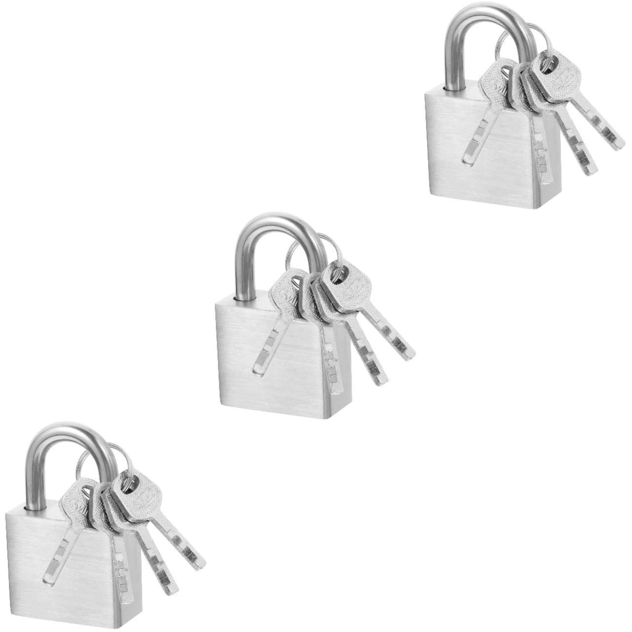 DOITOOL 3 Pezzi Lucchetto in Metallo Resistente Per Bagagli Da 30 Mm Con Chiave in Acciaio Inossidabile Cassaforte Per Interni Ed Esterni