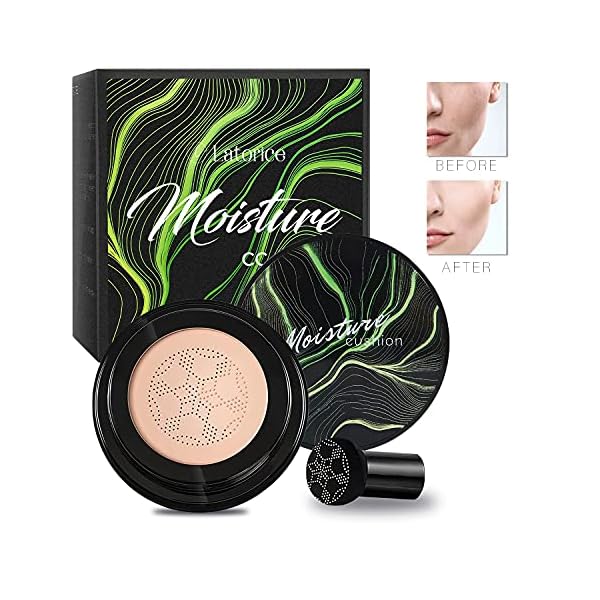 Mushroom-Head-FoundationAir-Cushion-CC-Cream-BB-Cream-Moisturizing-Concealer-Bright-Makeup-Base-Long-Lasting-with-Mushroom-Makeup-Sponge-Easy-to-use-Package-may-vary LATORICE Air Cushion CC Cream BB Cream, Mushroom Head Foundation, Moisturizing Concealer, Bright Makeup Base Long Lasting with Mushroom Makeup Sponge (Classic)