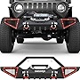 OEDRO Front Bumper Compatible with 2018-2023 Jeep Wrangler JL & Unlimited JLU (2/4 Doors), 2020-2023 Gladiator JT, Rock Crawler Off-Road Bumper with Winch Plate Mounting & 2 x D-Rings