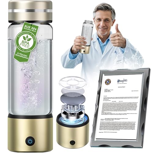 LOZITX Botella de agua de hidrógeno 【Certificado SGS- – Actividad H2 más fuerte】Botella de...
