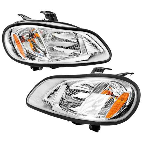 SUPERFASTRACING Pair Headlights Headlamps Left & Right Set Replacement for 2004-2013 Freightliner M2 106 M2 112