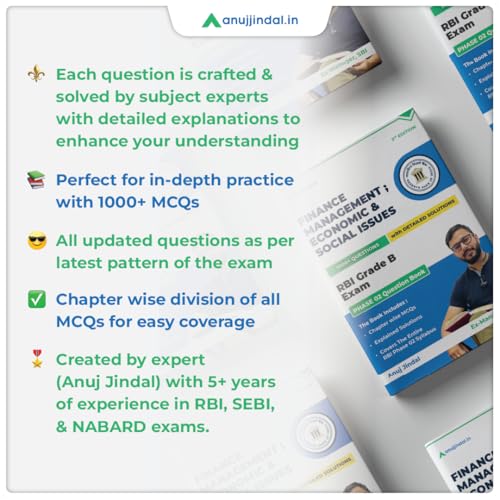 Image of RBI Grade B Phase 2 Finance Management and Economic & Social Issues Practice Questions book by Anuj Jindal