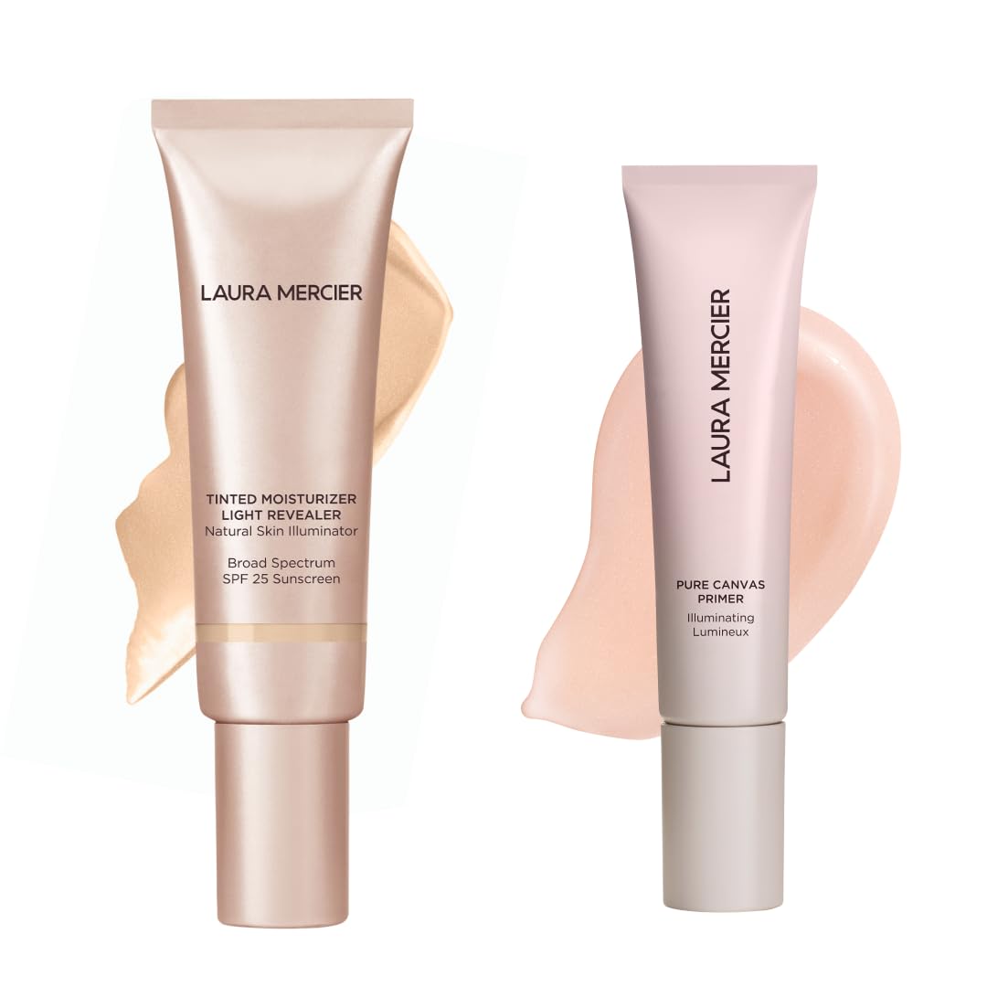 Laura Mercier Tinted Moisturizer Light Revealer with SPF 25 Luminous Finish Shade 0W1 Pearl and Pure Canvas Primer