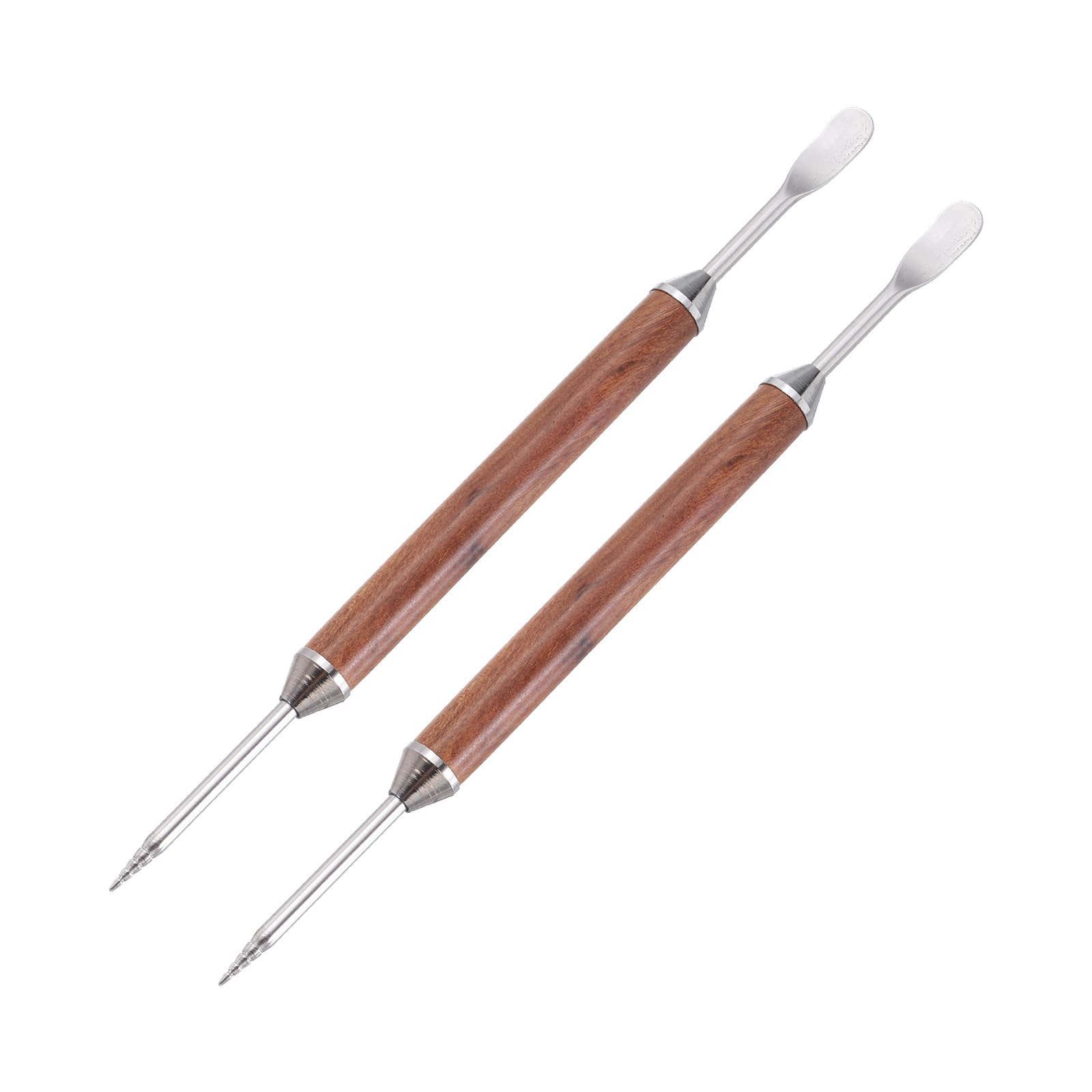 Stylo à latte en bois de poirier uxcell avec étui de rangement en acier inoxydable