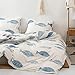 MOZEO Style Bedding Duvet Cover Set 2 Piece, Comfy Fish Cartoon Printed Cute Quilt Cover for Children Kids Soft Home Bedding Cover Sets (Twin Fish)