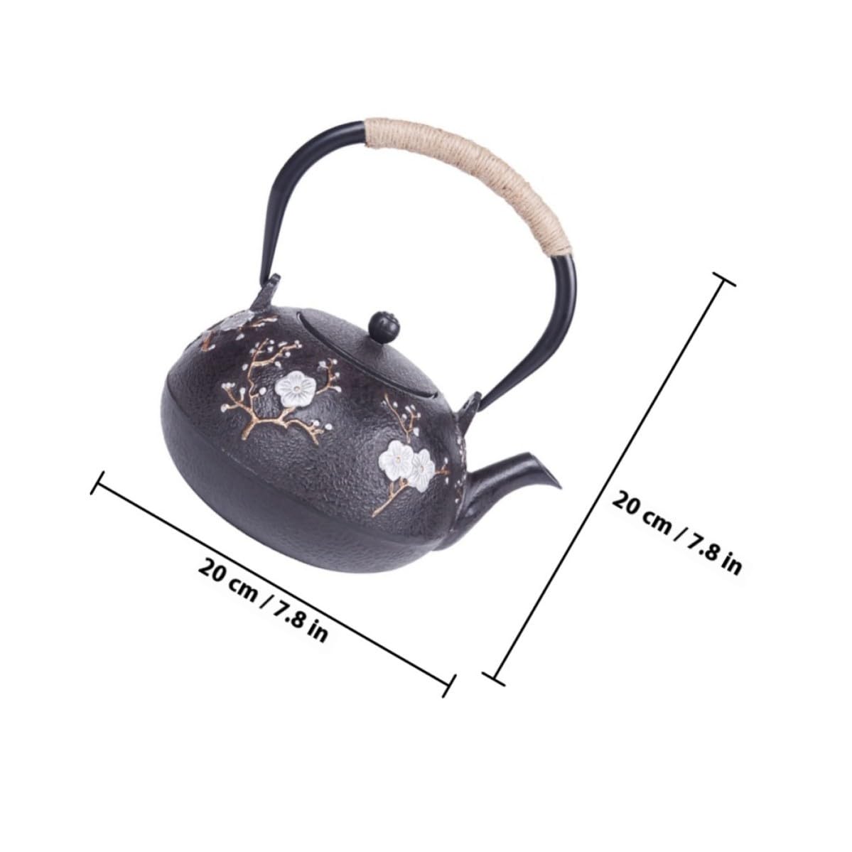 iplusmile Tetera de Hierro Fundido Japonesa para Casa Excelente Aislamiento Térmico y Mango Cómodo Adecuado para Preparar Té Hogar