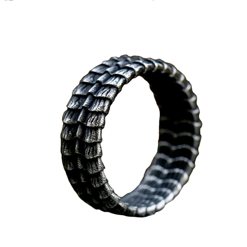 PAMTIER Anillo Vintage para Hombre Acero Inoxidable Dragon Scales Band Joyas