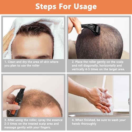 LOPHE Hair Growth Spray, Derma Roller and Hair Growth Serum Kit for Hair Anti Loss Thickening Regrowth, Hair Growth Oil Spray Stimulate Beard and Hair Growth, Hair Thickening Products for Men Women - Image 5