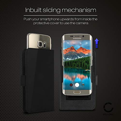 CELLONIC Universal Phone Case Compatible for Smartphones (13.2cm x 8cm x 1cm) PU Leather Leather Protective Folding Flip Phone Wallet Card Holder - Image 4