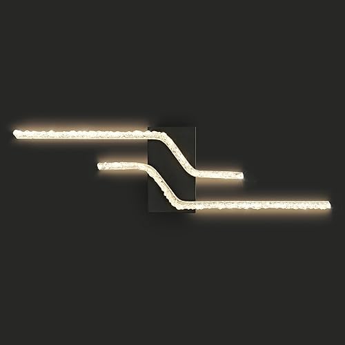 Apliques de pared modernos negros 6000k LED lámpara de pared interior acrílico lámpara de pared para dormitorio, sala de estar, pasillo.