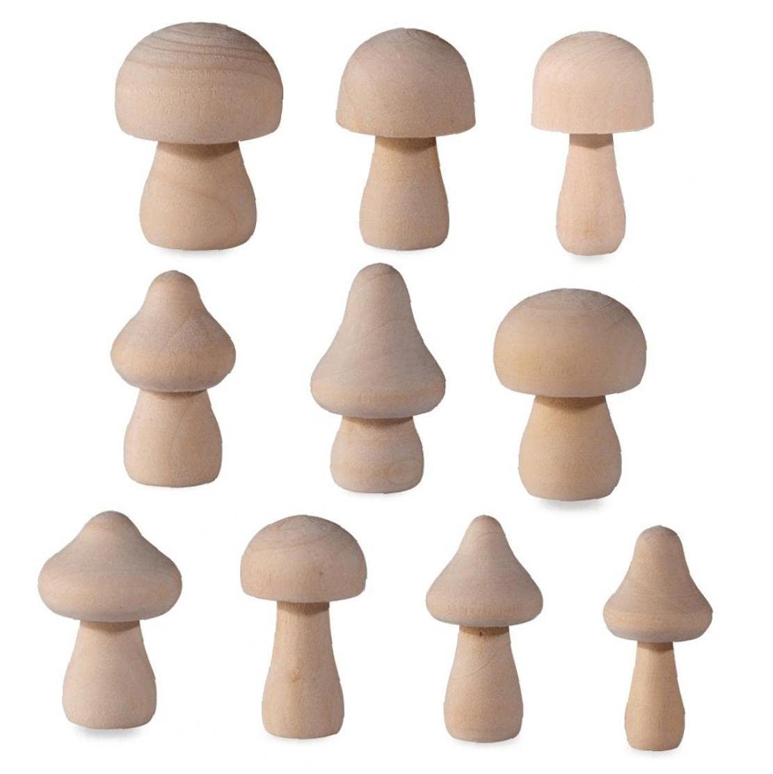 Amazon.co.jp: 木製のきのこ 未完成の未塗装の天然木製のきのこキッズ
