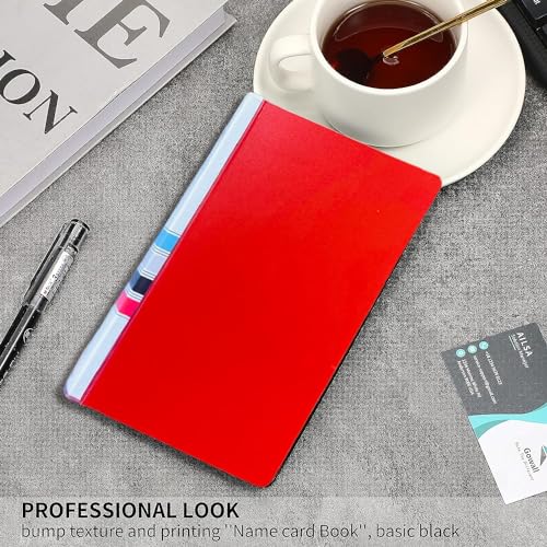 Image of Business Card Holder, Holds Business /Visiting /Debit /Name Id Card Book Case Organizer Slots (Pack of 1) (Red, 240 Pocket)