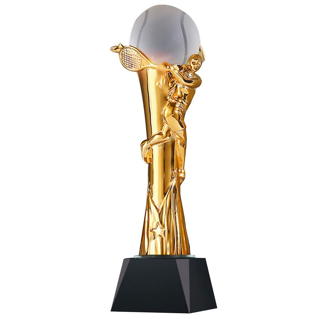 Mobkid Trofeo del Torneo De Tenis Creativo Trofeo De Campeonato De Tenis Individual Y Doble Oro Premio Competición De Tenis Deportivo Regalos, Premios Y Souvenirs para Niños