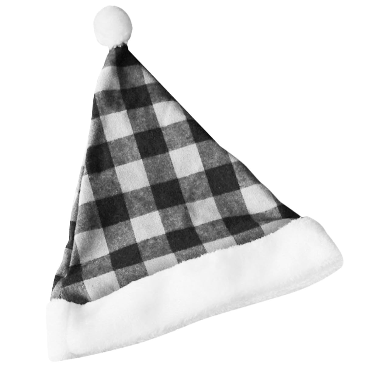 Bonnet de Noël à Carreaux Rouge et Noir et Confortable Chapeau Unisexe pour Fête et Accessoires de Costume de Noël
