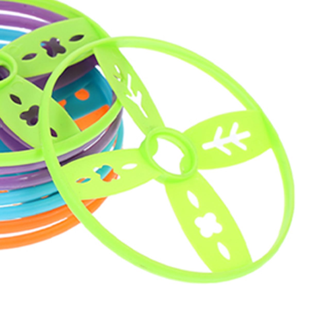 MERRYHAPY Juego de 40 Discos Voladores de Juguete, Compatibles con Juguetes de Mano y Pie, Colores Variados, Materiales Resistentes para Juegos al Aire Libre, Reuniones Familiares