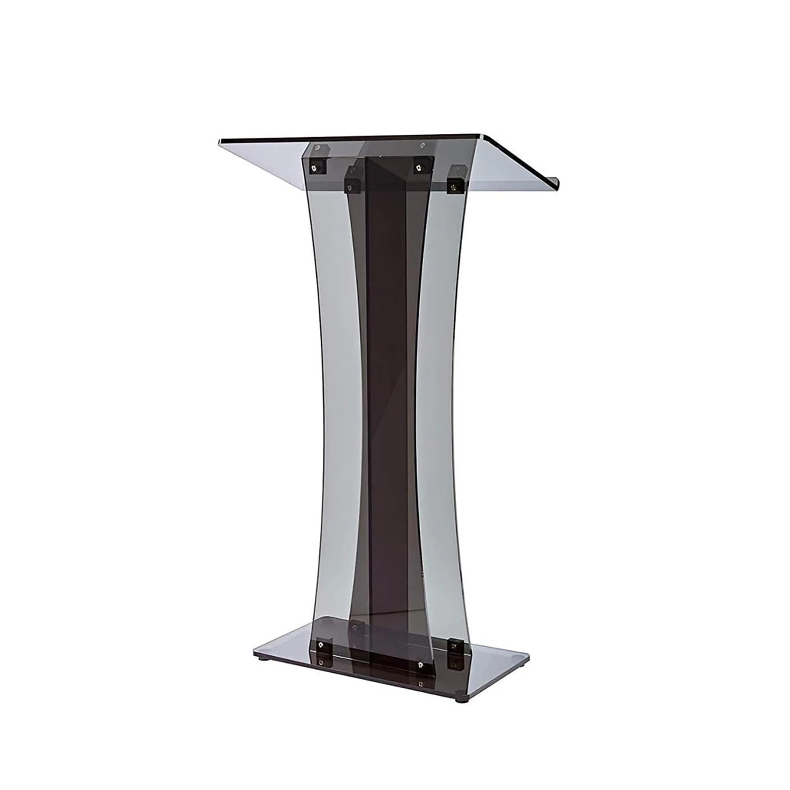 Wysoka mównica o wysokości 115 cm, czarna, przezroczysta,kościoła, wesel