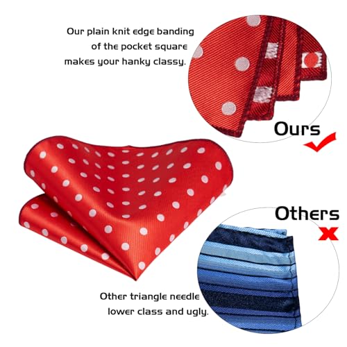Image of 5PCS Mens Premium Silk Tie, Pocket Square, Cufflinks, Drilled Tie Ring and Lapel Pin Set for Wedding Groom Party