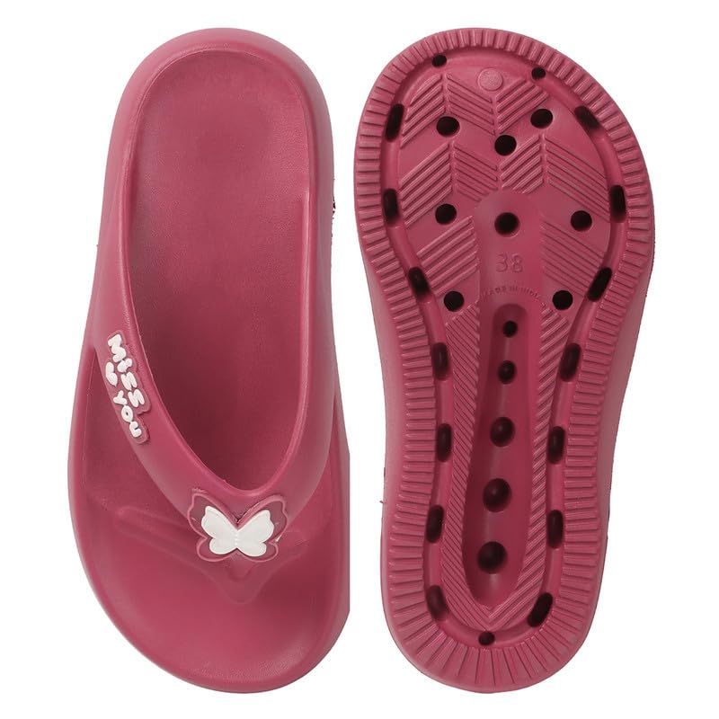 Image of Sukun BTRFLY Women's Soft Anti-Skid Flip-Flops Stylish Comfortable Waterproof Slip-On Slippers for Daily Use