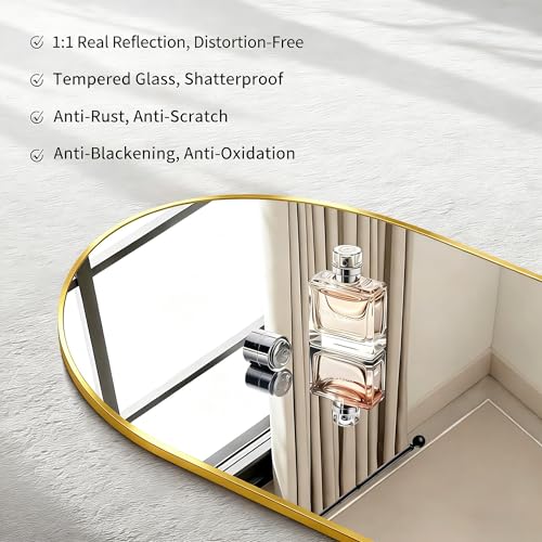 CIRCUMI Arched Wall Mirror, 36"x40" Gold Arched Mirror for Bathroom by CIRCUMI - Used condition - Image 3