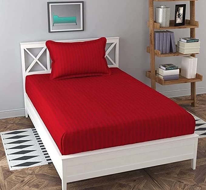 Soniasaa® Prime Collection 300 TC Satin Striped Long Lasting Single Sized(90x60) Inch 1 Bedsheet with 1 Pillow Covers - Single Bedsheet for Hotel, Hospital and Home Use (B0BRHGLF5D) Amazon Price History, Amazon Price Tracker