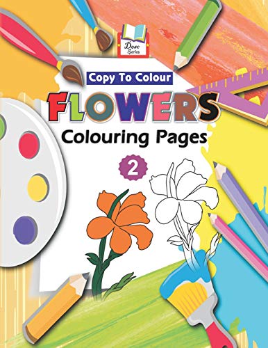 Copy to Colour Flowers Colouring Pages