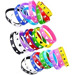 Pulseras de Goma, 30 Piezas Pulseras de Silicona, Lindas Pulseras de Silicona, Pulsera de Goma para Adultos, Pulsera de Fiesta, para Fiesta de Cumpleaños, Fiesta Nocturna, Carrera Nocturna, Deporte